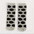 CSP-288 Gray Color Black Dot Cotton Knitted Socks Jacquard Thick Children Socks